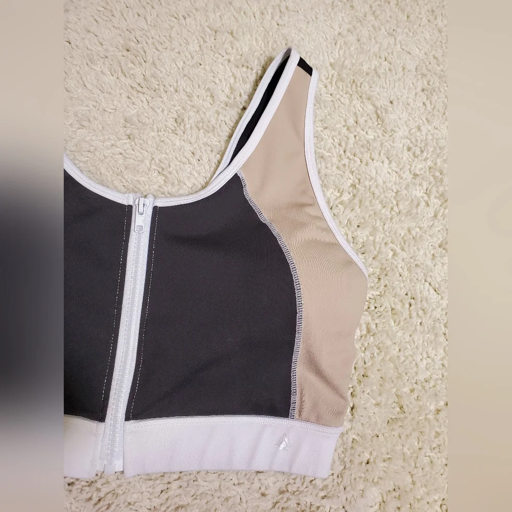 CALI SPORT Women Shorts Sports Bra Top Black Tan White 2pc Gym Outfit Athletic - Picture 5 of 16